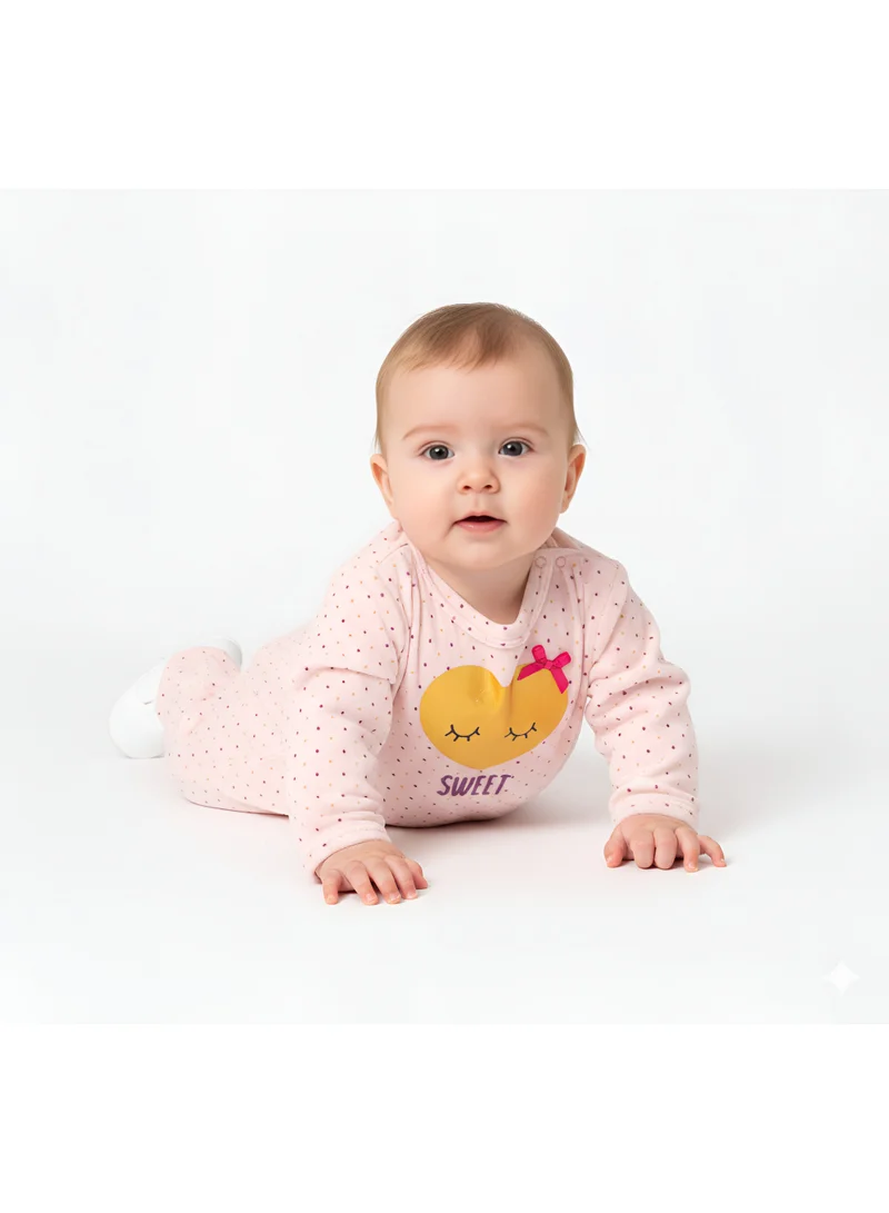 بمبىمىشى بامبيميتشي بدلة جسم بأكمام طويلة بطبعة قلب ونقاط بولكا - خوخي