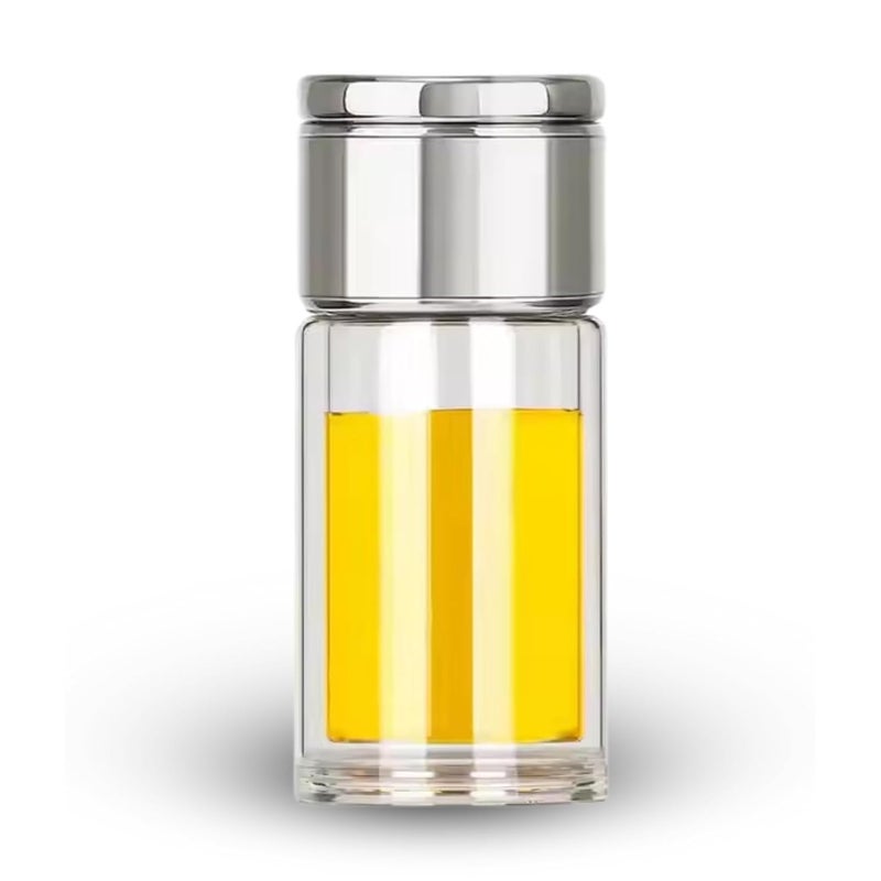 KitchAntique KitchAntique 300ML DoubleWall Glass Water Bottle Tea Water Separation Bottle with Stainless Steel Tea Infuser Perfect for Loose Tea Detox Fruit Water Travel Camping Gifting - Image 1