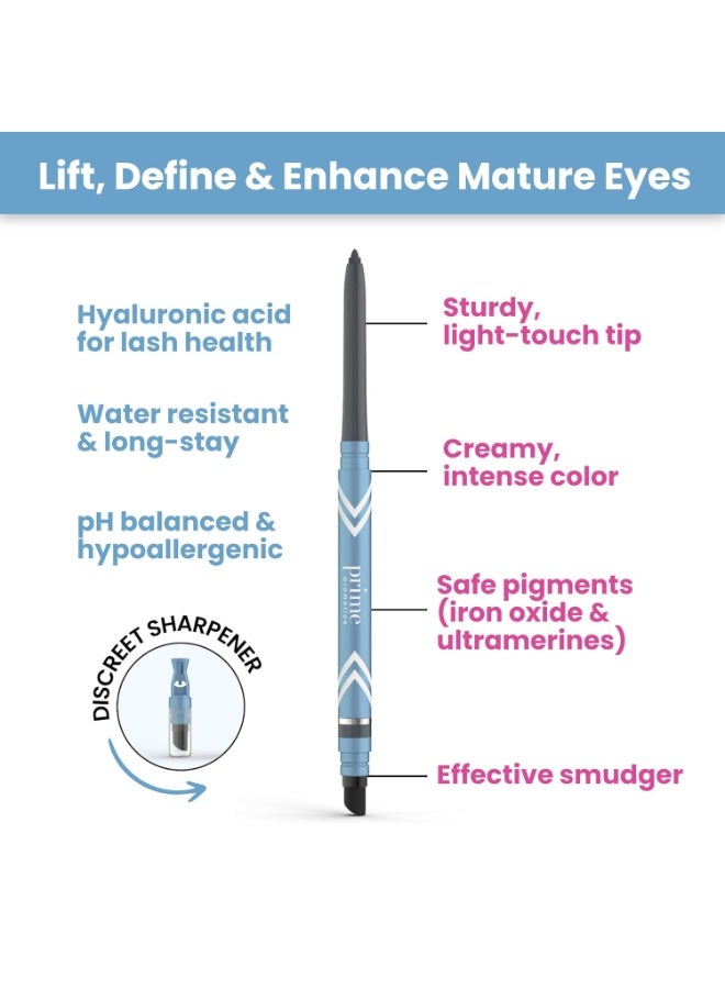 Prime PrimeEyes Glide Eyeliner for Mature Women – Water-Resistant, Long-Stay and Mess-Proof – Gel Cream Texture, Discreet Sharpener and Effective Smudger (Sapphire (blue))  - Image 3