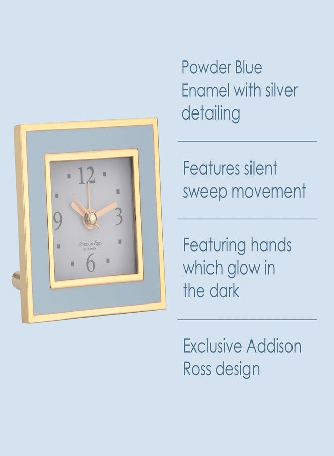 Addison Ross Silent Square Alarm Clock in Powder Blue & Gold by Addison Ross - Image 2