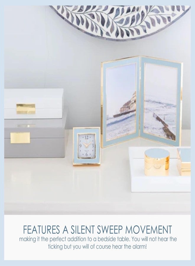 Addison Ross Silent Square Alarm Clock in Powder Blue & Gold by Addison Ross - Image 4