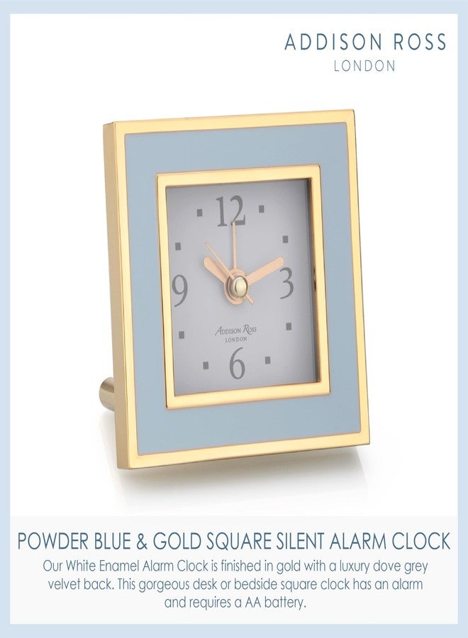 Addison Ross Silent Square Alarm Clock in Powder Blue & Gold by Addison Ross - Image 3