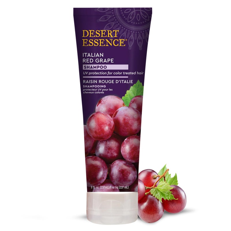 Desert Essence, Italian Red Grape Shampoo, 8.0 fl. Oz. - Gluten Free - Vegan - Cruelty Free - Moisturizing Shampoo - UV Protection - Color Treated Hair - Image 1