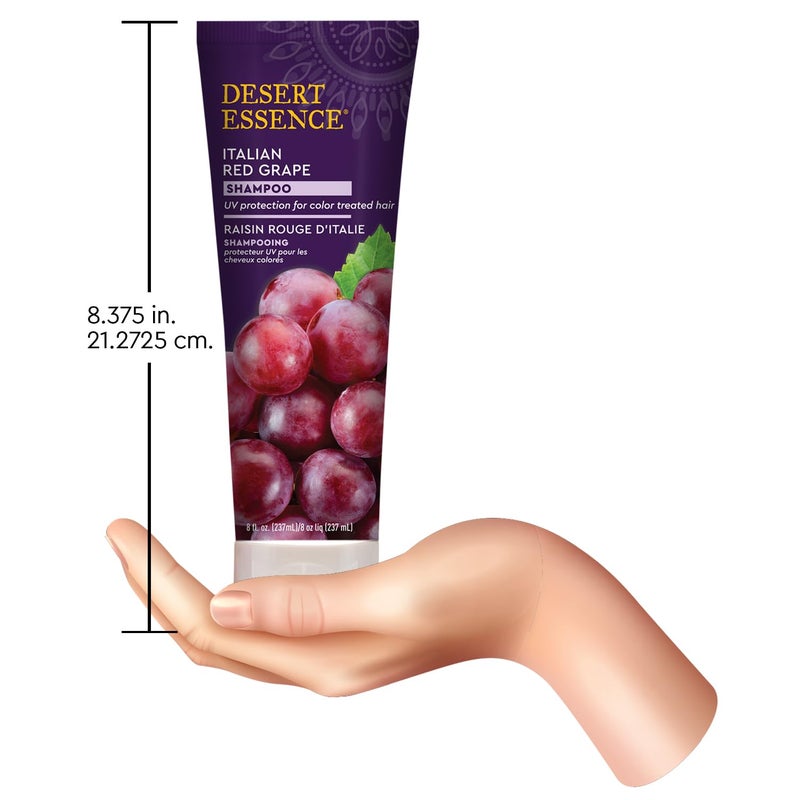 Desert Essence, Italian Red Grape Shampoo, 8.0 fl. Oz. - Gluten Free - Vegan - Cruelty Free - Moisturizing Shampoo - UV Protection - Color Treated Hair - Image 5