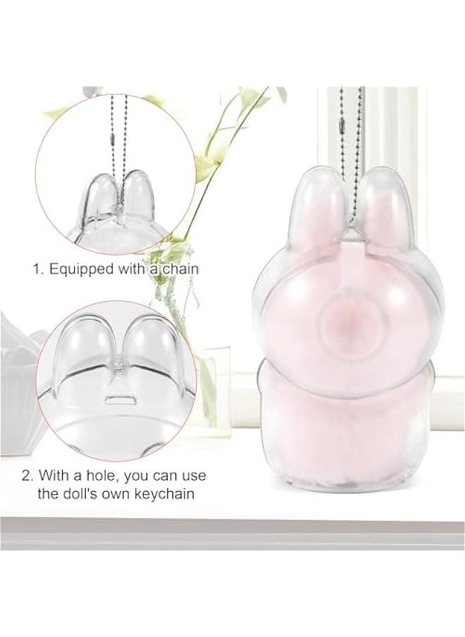 Arabest Protective Case for LABUBU The Monsters Exciting Macaron Protective Acrylic Display Case with Keychain Clear Cover Box for Sitting Figure  - Image 4