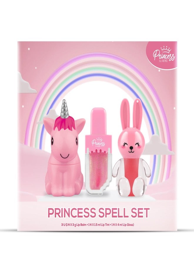Renee Princess by RENEE Princess Spell Set, Safe & Skin-friendly Lip Care Combo For Preteens | Includes Snowball Lip Balm, Sugar Sparkles Colour Changing Lip Gloss, Bunny Lip Tint - Image 1