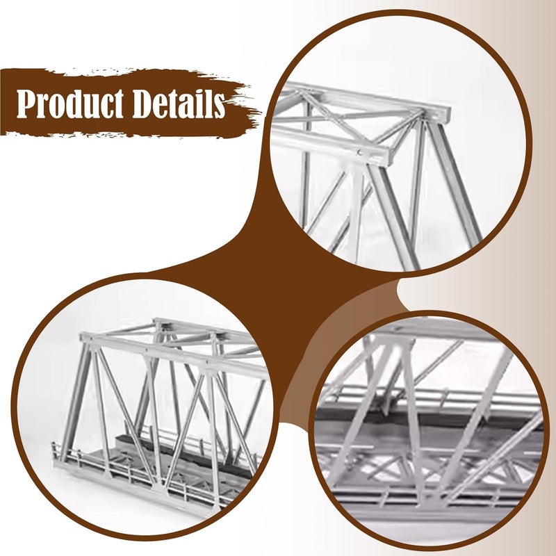 HO Scale Truss Girder Model, 1/87 Viaduct Network Toys for Double Railroad Crossing, PP Plastic Miniature Bridge Set for Train Layouts - Image 5