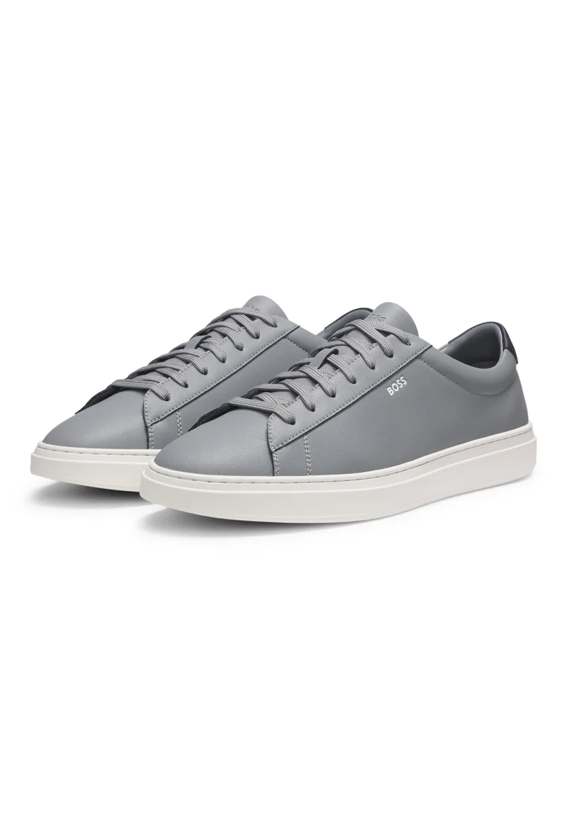 BOSS Leather trainers with rubber sole