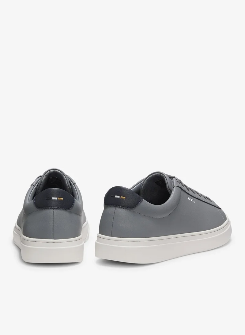 BOSS Leather trainers with rubber sole