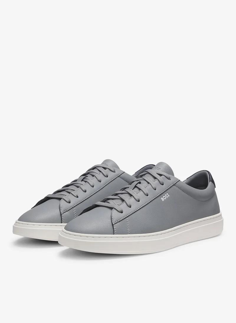 BOSS Leather trainers with rubber sole