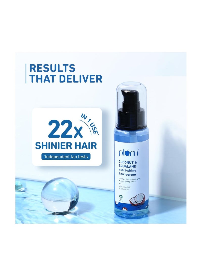 Plum Coconut & Squalane Hair Serum | For Dull, Dry and Frizzy Hair | with Vitamin E and Almond Oil I Coconut-Vanilla Fragrance I Hair Serum for Women & Men I 75ml - Image 3