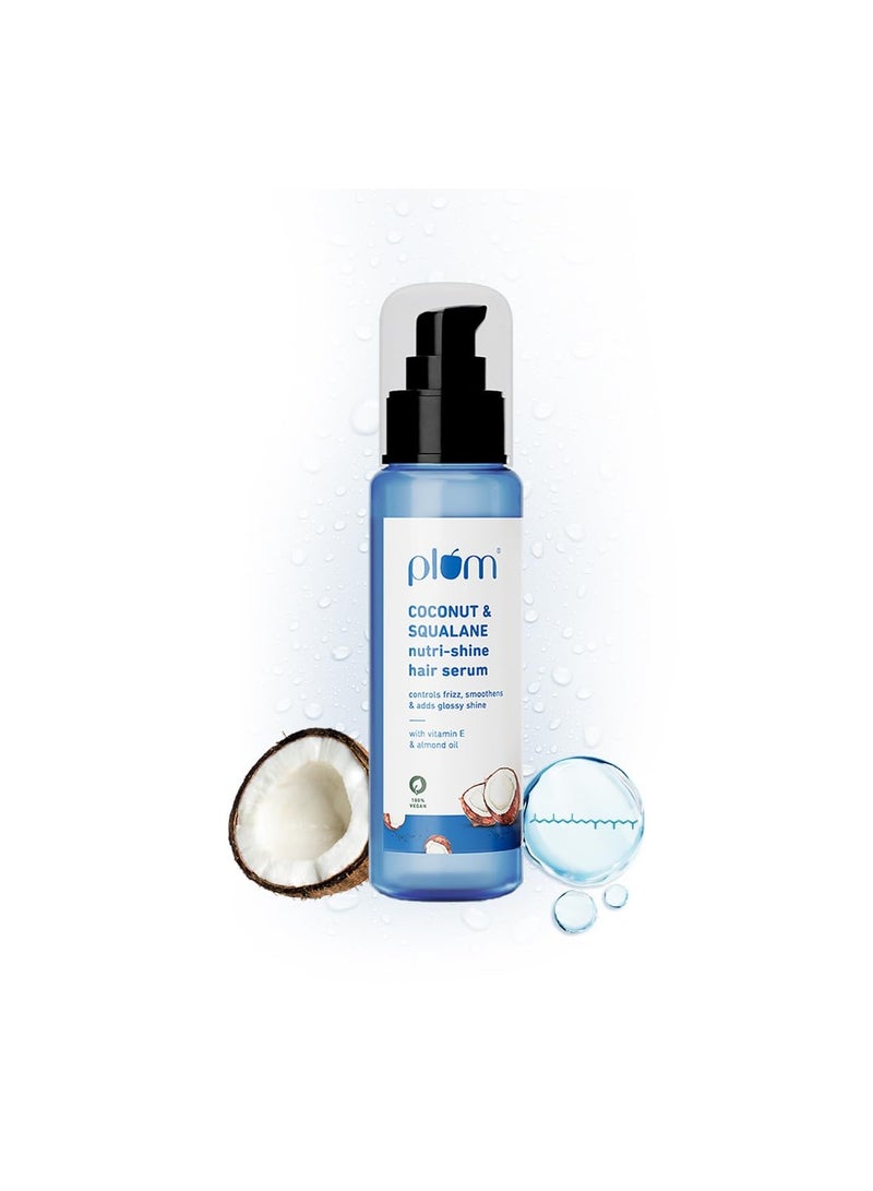 Plum Coconut & Squalane Hair Serum | For Dull, Dry and Frizzy Hair | with Vitamin E and Almond Oil I Coconut-Vanilla Fragrance I Hair Serum for Women & Men I 75ml - Image 1