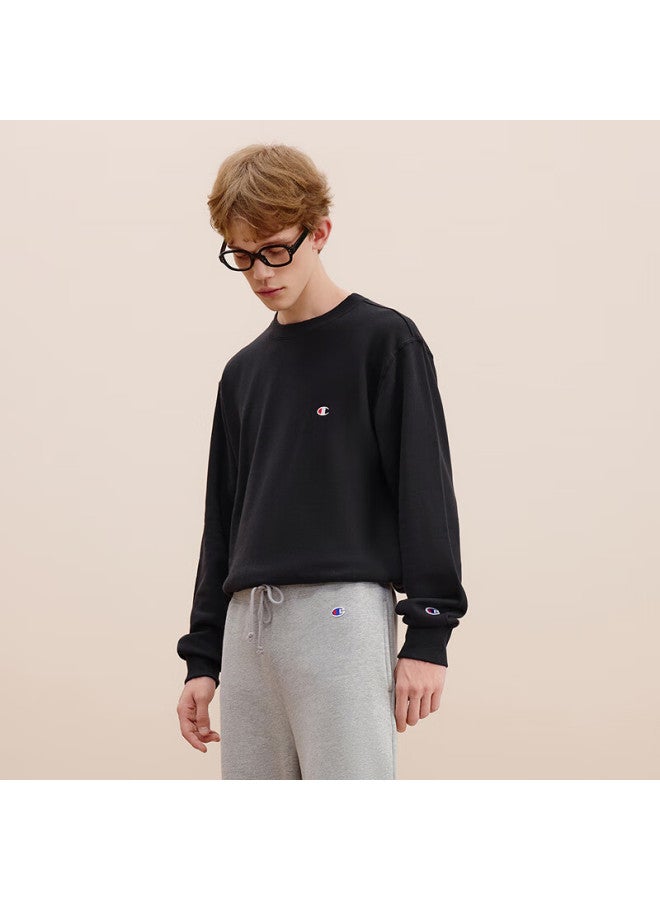 Champion Champion Embroidered Sweatshirt For Men And Women, Trendy Retro Hoodie [small C Round Neck Style] Black Xl  - Image 1