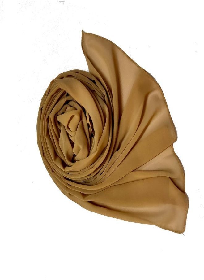 Fatah - Scarf Chiffon Crepe High-Quality - Dark Beige - From Fatah - Image 1