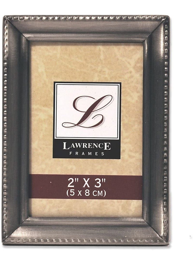 Lawrence Frames Lawrence 11523 Antique Pewter 2x3 Picture Frame  Beaded Edge Design 