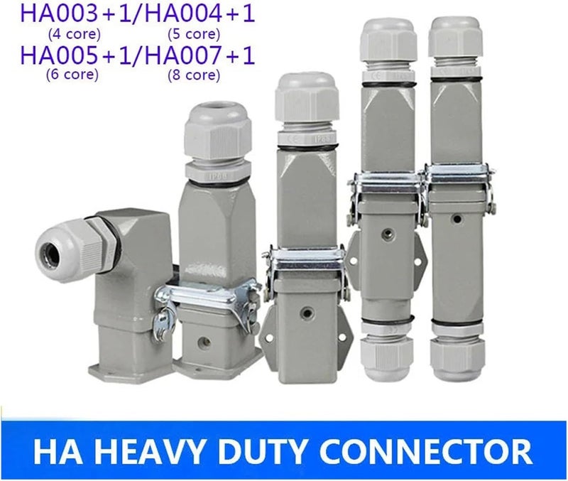 Heavy Load Connector HDC HA 4 5 6 8 Pin Duty 10A Rectangle Aviation Plug Socket Waterproof Male Heavy-Duty (8 core) - Image 3