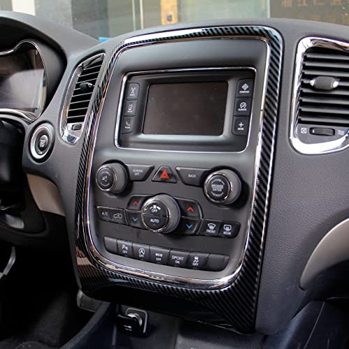 crosselec Carbon Fiber Interior GPS Navigation Panel Frame Cover Trim for Dodge Durango 2014-2020 - Image 2