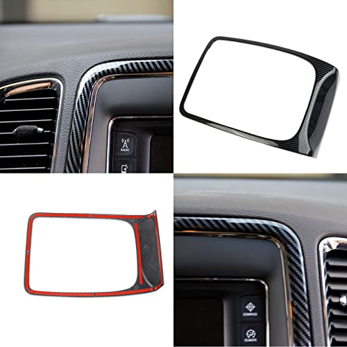 crosselec Carbon Fiber Interior GPS Navigation Panel Frame Cover Trim for Dodge Durango 2014-2020 - Image 5