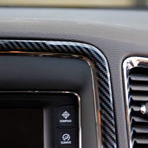 crosselec Carbon Fiber Interior GPS Navigation Panel Frame Cover Trim for Dodge Durango 2014-2020 - Image 4