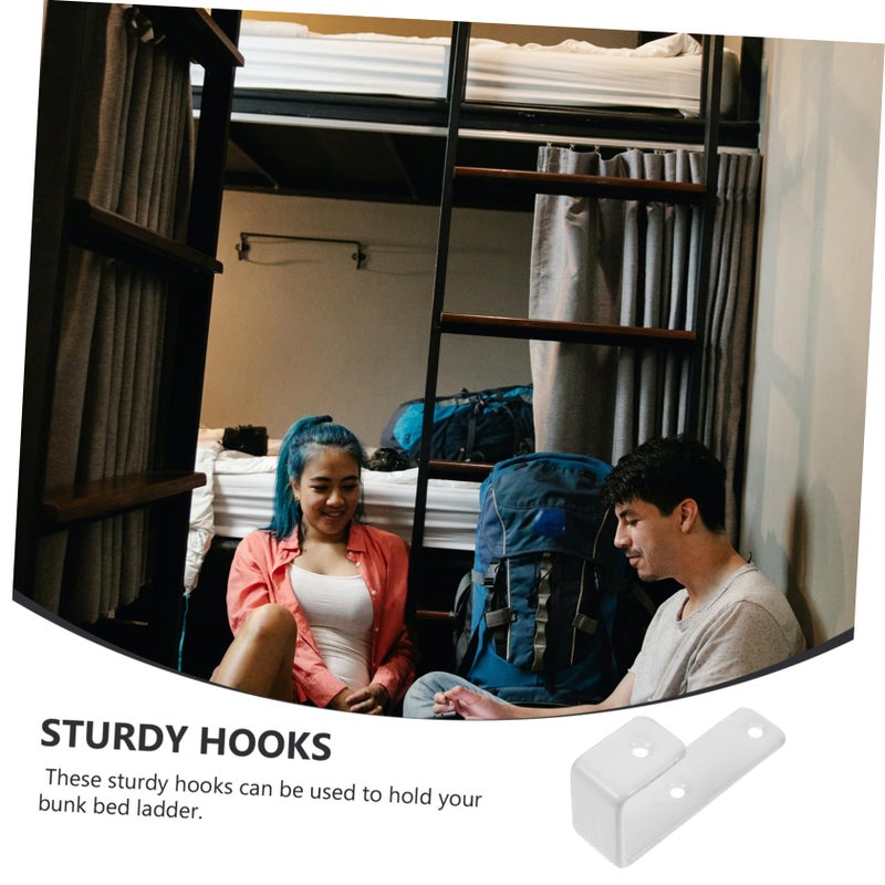 Bunk Bed Ladder Hook Set Sturdy Coated Bracket with Screws Easy Install Safety Stability - Image 4