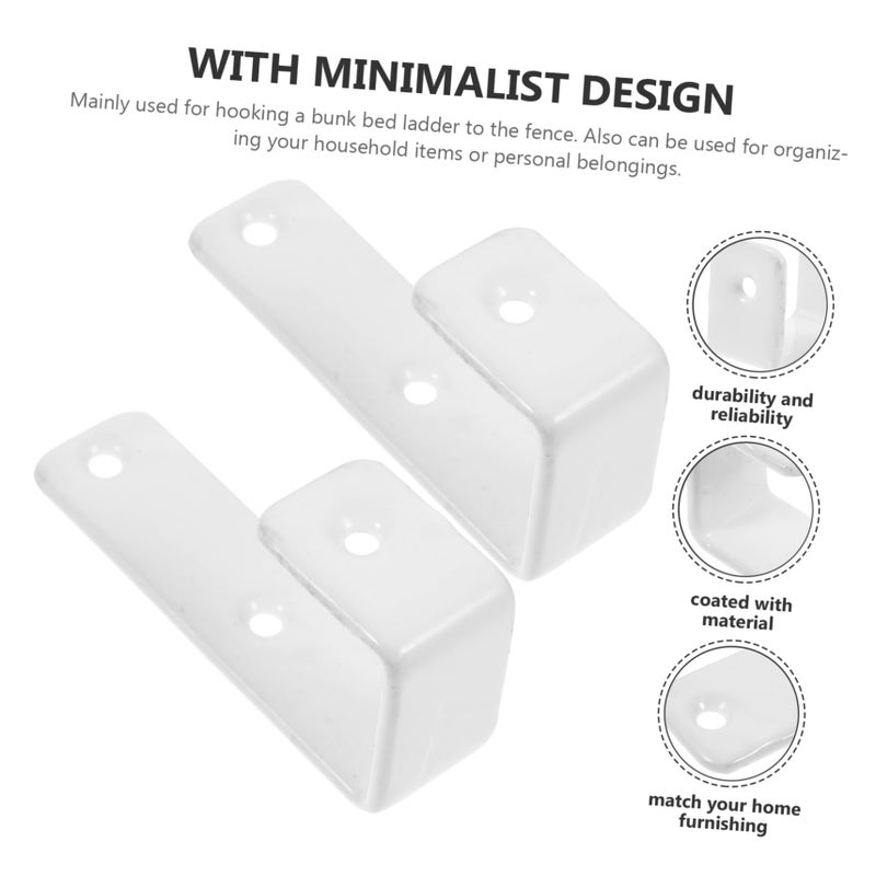 Bunk Bed Ladder Hook Set Sturdy Coated Bracket with Screws Easy Install Safety Stability - Image 5