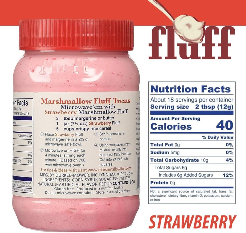 Marshmallow Fluff Fluff Marshmallow Spread Two Pack - Original & Strawberry - Image 2