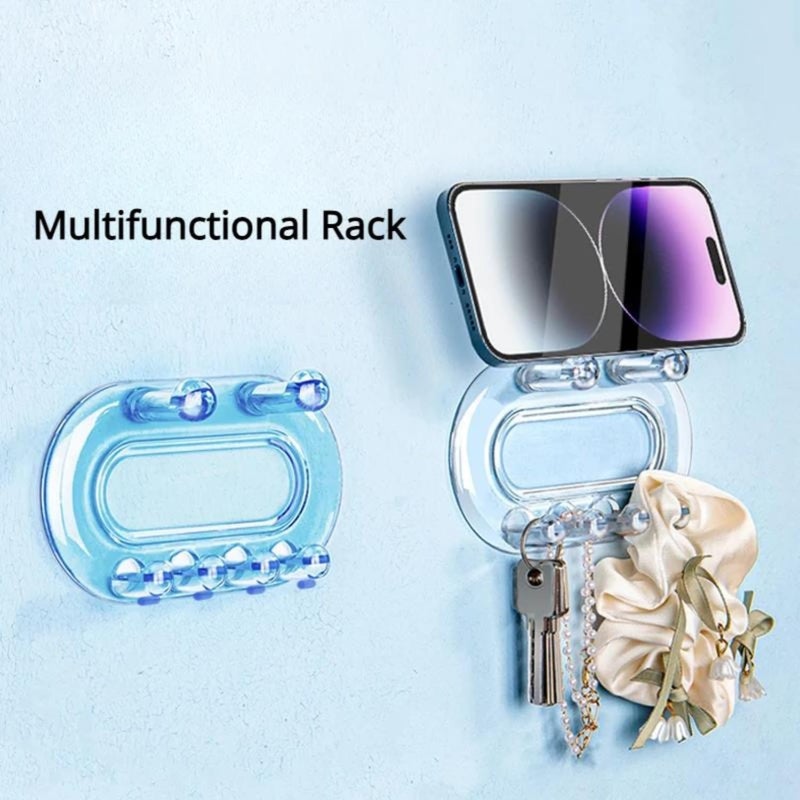 KICKZU Multifunctional Storage Rack Hook, Nail-Free Double Layer Wall Mounted Hook for Kitchen, Bathroom, Living Room - Image 2