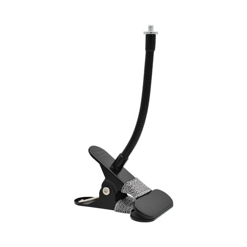 Holicfun Clip Mount for Ring, Blink, Eufy, Google Nest, Wyze, and Arlo Indoor Outdoor Cameras, 15cm Gooseneck Arm, Flexible Adjustment, Strong Clamp, Black - Image 1