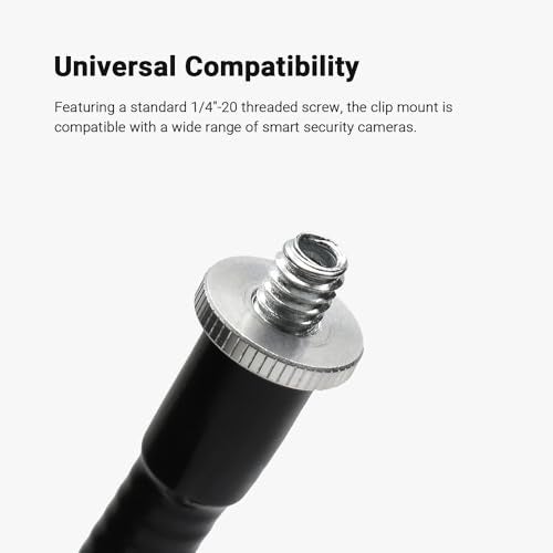 Holicfun Clip Mount for Ring, Blink, Eufy, Google Nest, Wyze, and Arlo Indoor Outdoor Cameras, 15cm Gooseneck Arm, Flexible Adjustment, Strong Clamp, Black - Image 5