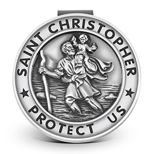 AKITSUMA Saint Christopher Visor Clip, Car Automotive Accessories, Gift for New Driver (Saint Christopher) - Image 1