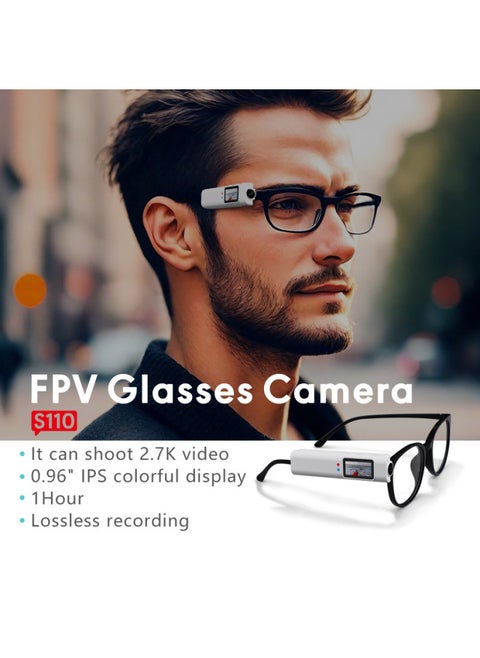 Glasses Sports Camera 1080P HD WIFI Mobile Phone Interconnection Head-mounted Replacement Glasses Audio Recording-Color:128g Memory Card