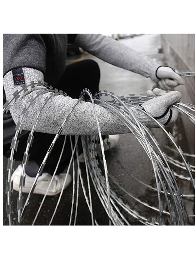 18-Inch Cut Resistant Knit Sleeves - Grade 5 Anti-Cut Safety Gloves for Kitchen, Butchering, and Outdoor Work - Protective Arm Covers for Enhanced Safety