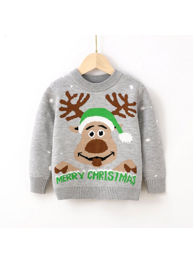 Winter European American Kids Christmas Deer Family Matching Sweaters Men Women Family Outfit Party Knitwear