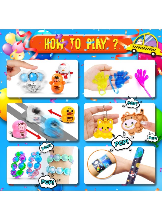 unikbebe 206PCS Party Favors for Kids, Bulk Mini Toys for Birthday Giveaways, Return Gifts, Goody Bag Stuffers, Treasure Box Toys for Classroom, Pinata Fillers, Party Packs and School Events, Pop Fidget Toys & Small Prizes, 30 Kinds Toys Set - Image 5