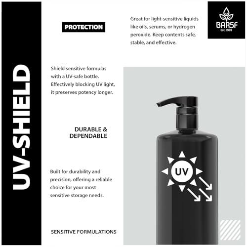 Bar5F 1-Liter BPA-Free Black Pump Bottles – Refillable PET Plastic Dispensers for Shampoo, Conditioner & Body Wash with UV Shield Gloss Finish, Heavy-Duty 3-Pack - Image 4