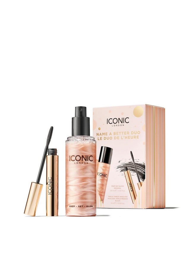 ICONIC LONDON Name A Better Duo Gift Set | Includes Triple Threat Mascara And Prep-Set-Glow Original  - Image 1