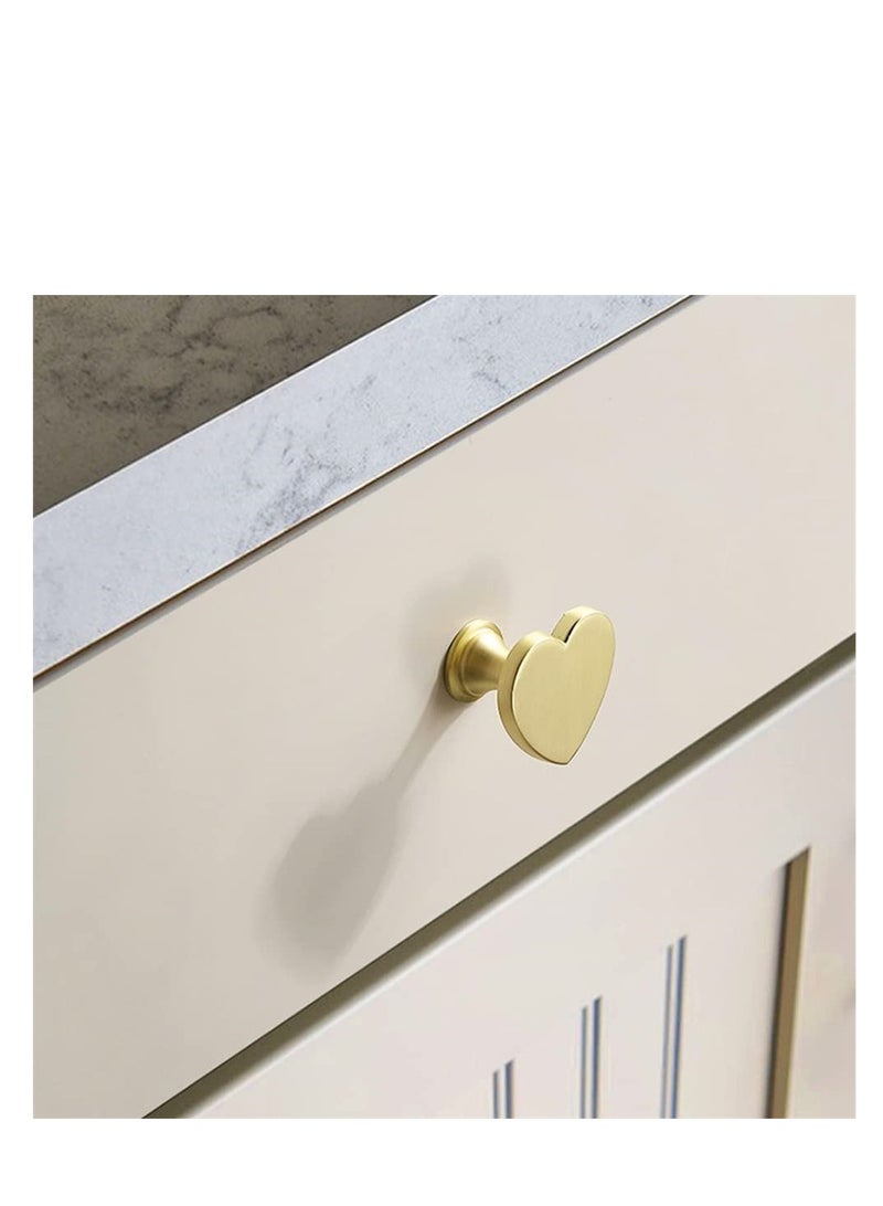 Heart Shaped Brass Drawer Knobs 6 pcs Modern Zinc Alloy Cabinet Handles for Kitchen and Bathroom Furniture - Image 3
