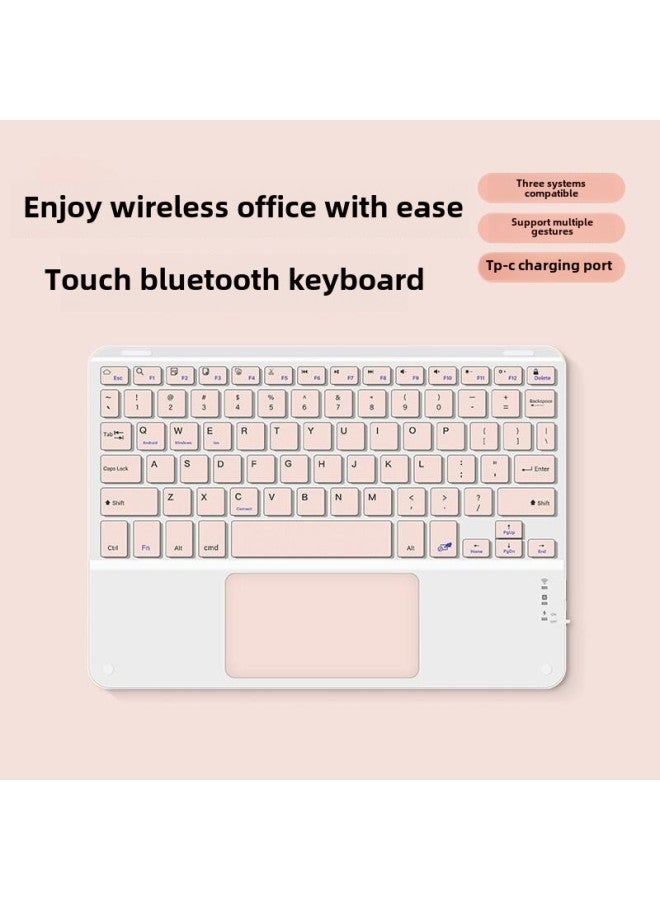 Touch Wireless Bluetooth Keyboard Magnetic Suction Control Suitable For Apple Huawei Mobile Phone IPad Tablet PC Charging Office-Color:10inch Ordinary Touch With Backlight Black-Product Type:Keyboard + Dual-mode Charging Mouse - Image 2