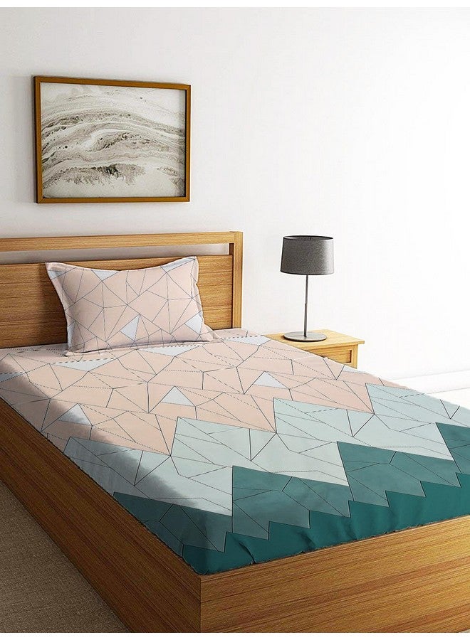 STARNSTYLE ستارنس تايل 144 TC شراشف سرير مفرد قطن جليسي مع أغطية وسائد مجموعة من 2 II مجموعة من 2 شراشف سرير مفرد مع 2 أغطية وسائد تصميم قابل للتنفس وخالي من التجاعيد 35 - Image 3