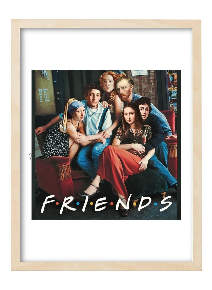 Boomah Accessories Friends Tv Serie Funny Art Van Gogh Mona Lisa Poster With Frame 30X40 cm