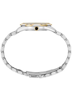 Seiko ساعة كوارتز تناظرية نسائية بسوار من الفولاذ المقاوم للصدأ SKK728P1، فضية-ذهبية، سوار  - Image 2