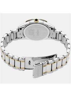 Seiko ساعة كوارتز تناظرية نسائية بسوار من الفولاذ المقاوم للصدأ SKK728P1، فضية-ذهبية، سوار  - Image 3