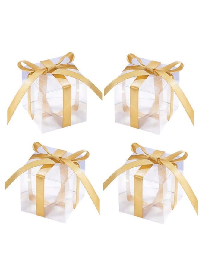 KUPOO Clear Favor Boxes, 2.76 x 2.76 x 2.76 inches Plastic Small Gift Boxes Transparent Cube Treat Boxes for Wedding,Party (2.76 x 2.76 x 2.76 Inch) - Image 1