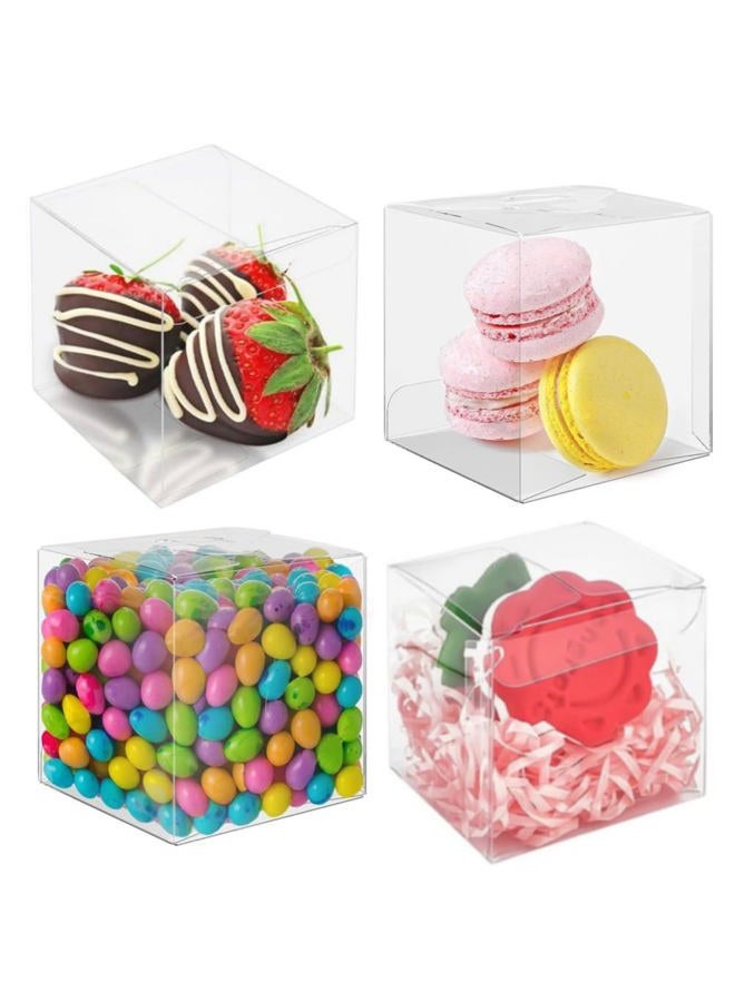 KUPOO Clear Favor Boxes, 2.76 x 2.76 x 2.76 inches Plastic Small Gift Boxes Transparent Cube Treat Boxes for Wedding,Party (2.76 x 2.76 x 2.76 Inch) - Image 2