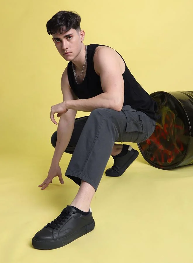 ستايلي Men Grey Baggy Fit Cargo Trousers By Bene Kleed