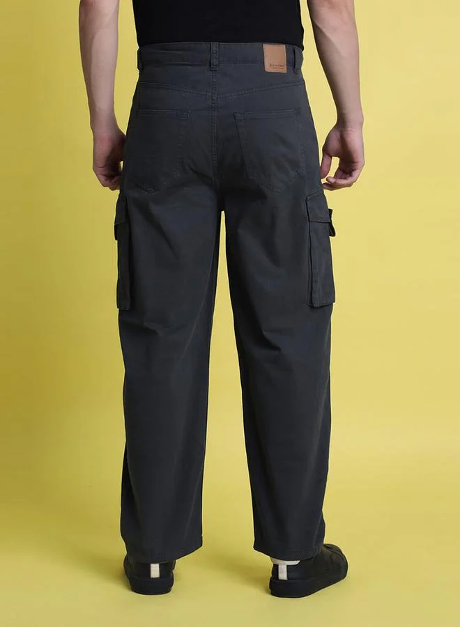 ستايلي Men Grey Baggy Fit Cargo Trousers By Bene Kleed