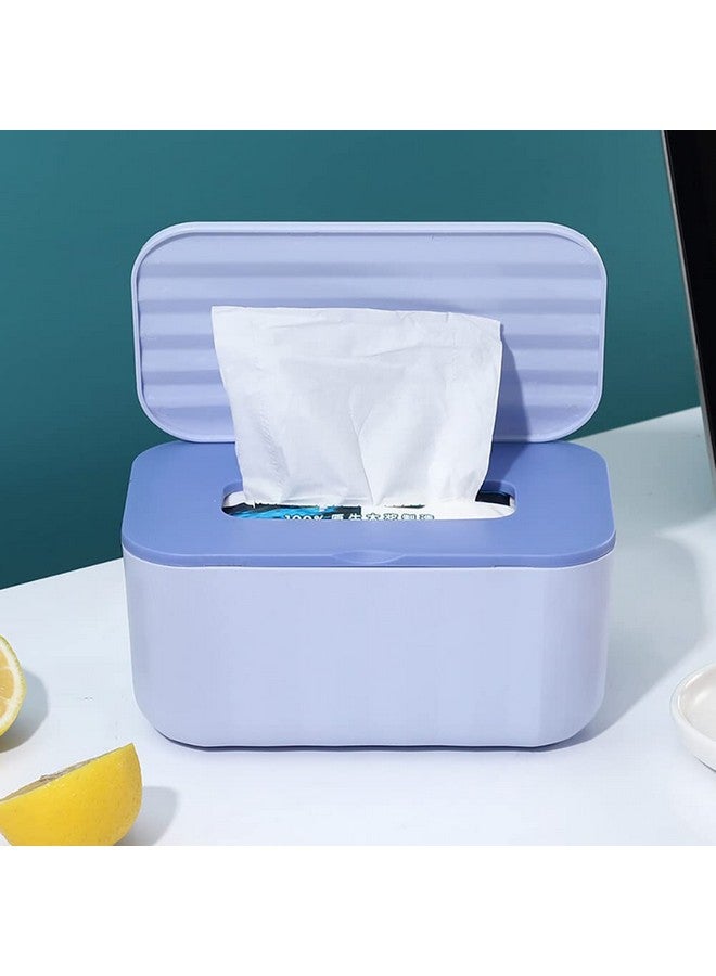 Generic Playful/Decorative Rectangular Polypropylene Tissue Storage Box Case Wet Wipes Dispenser Holder, Wall-Mounted or Tabletop, Purple - Image 4
