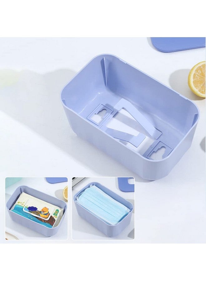 Generic Playful/Decorative Rectangular Polypropylene Tissue Storage Box Case Wet Wipes Dispenser Holder, Wall-Mounted or Tabletop, Purple - Image 5