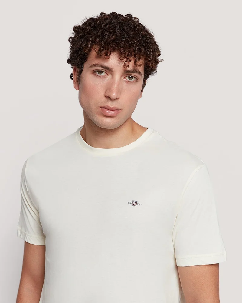 Gant Men’S Short Sleeve Cotton T-Shirt With Shield Logo
