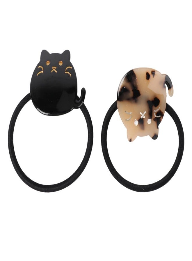 minkissy 2Pcs Cute Cat Hair Ties for Women Girls Elastic Rubber Bands for Thick Thin Hair for Ponytail Holders Hair Band for Lovely Hair Accessories - Image 1